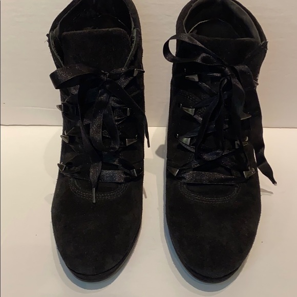 🆕 VIA SPIGA Black Suede Boots w/Satin Laces!!!NWOT!!! - Picture 3 of 12
